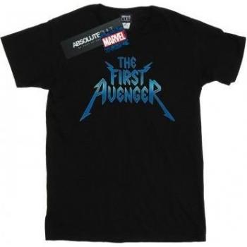 Marvel Damen The First Avenger Metall-Logo T-Shirt