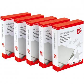 5 Star Value FSC Certified Copier Paper, 80 gsm, A4, Ream-Wrapped, Pack of 5 x 500 Sheets