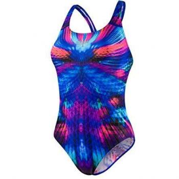 Speedo MirageShine Placement Digi Powerback Maillot de Bain Femme Mirage Shine/Windsor Blu/FR : M