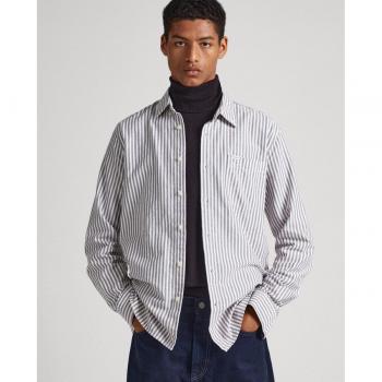 Camisa de hombre Cabo Regular Fit Pepe Jeans Manga Larga Estampado Rayas Multicolor Azul