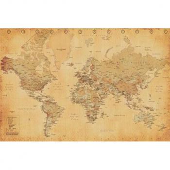 Carte du monde rétro – Poster 61 × 91 cm
