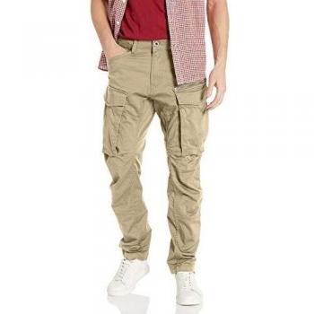 Rovic Zip 3D Straight Tapered Pant da Uomo, Beige