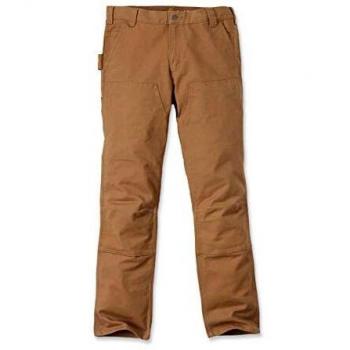 Carhartt Pantalon de Travail Régulier en Toile Élastique avec Doublure Avant Double, Marron, 38W x 32L Homme