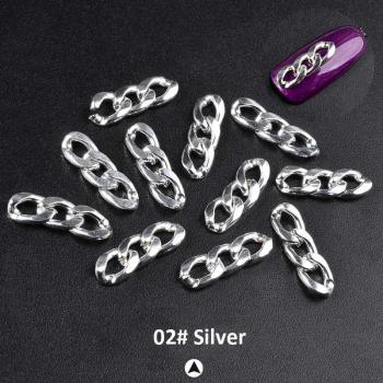 Chaînes d'ongles métalliques à fermeture éclair – Unité – Rivets et clous – Or, argent, noir