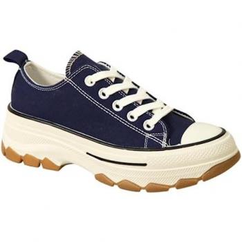 Ivachy Navy Casual Flatform Sandals
