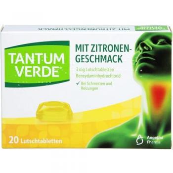 Tantum Verde Lutschtabletten 3mg mit Zitronengeschmack, 20 Stück