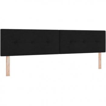 200 cm LED Headboard with Built‑in Manual Lighting – Black Velvet