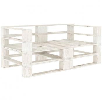 Divano da Giardino su Pallet Bianco a 2 Posti in Legno cod mxl 68124