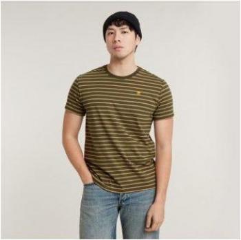 G-Star Men's Olive and Safari Stripe T-Shirt