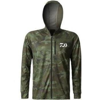 Camisa DAIWA de pesca con capucha, manga larga, camuflaje, ideal para camping y ciclismo