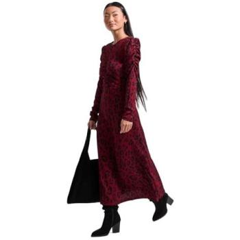 Berry Leopard Keyhole Midi Dress – Petite Women’s, Size 4 Animal