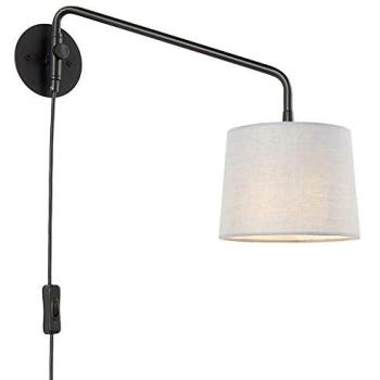 Swinging Arm Wall Light – Matte Black/Gray Shade