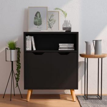 Credenza Classica Nera 60x30x72 cm – Legno Duro