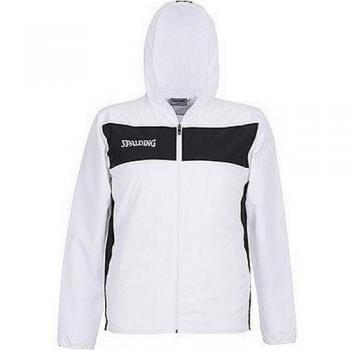 Spalding Evolution II Woven Veste avec Capuche Homme, Blanc/Noir, Taille S