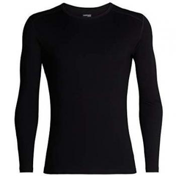 Icebreaker 260 Tech Merino Long Sleeve Base Layer Top for Men, Black, M