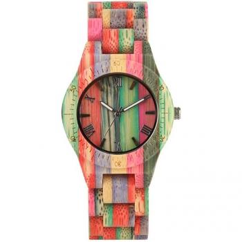 Reloj de cuarzo de madera para mujer