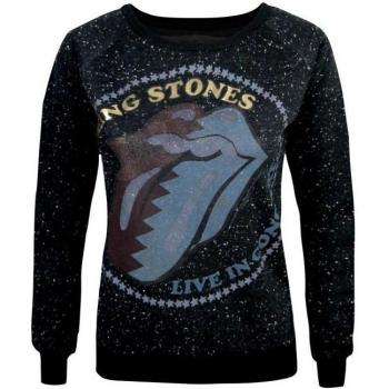 The Rolling Stones Amplified Damen Sweatshirt Zig Zag Lick XS Schwarz