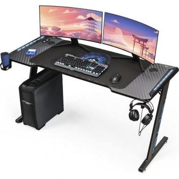 KLIM K140 : Bureau de jeu 140 × 60 cm – Contrôle câble + Tapis de souris