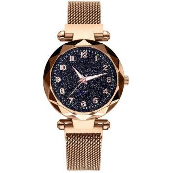 Women’s Geometric Roman Numeral Analog Watch with Starry Round Dial