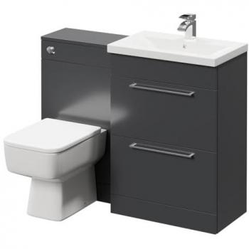 Napoli 390 Vanity Unit with Polished Chrome Handles