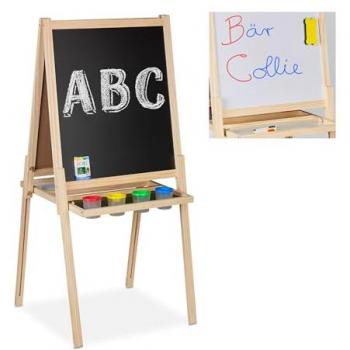 Wooden Adjustable Chalk Board for Kids – Relaxdays Natural Edition