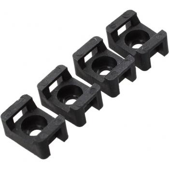 Base de montage universelle pour attaches de câble, 100 pièces, couleur noire, 4,5 mm
