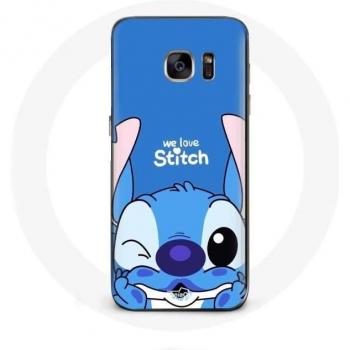 Cute Stitch Case for Samsung Galaxy S7 Blue Background