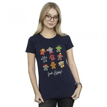 Navy Marvel Gingerbread Avengers Women's T-Shirt