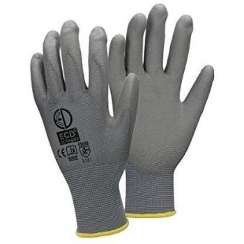 Protección Industrial ECD Germany 24 Par de Manoplas PU Gris 8‑M
