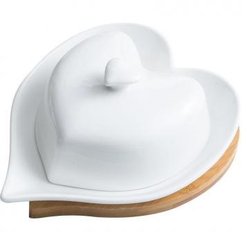 White Heart Ceramic Butter Box with Cover