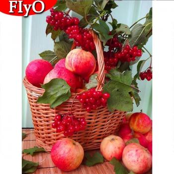 Mosaico Fruta Diamante 5D: Pintura Bordada Manzana con Strass (Full Round 20×30cm)