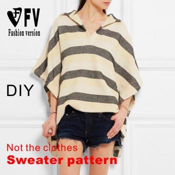 Camiseta larga para mujer con capucha y patrón BXS-43