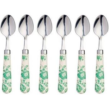 KitchenCraft Flower-Patterned Stainless Steel Teaspoons, 15.5 cm