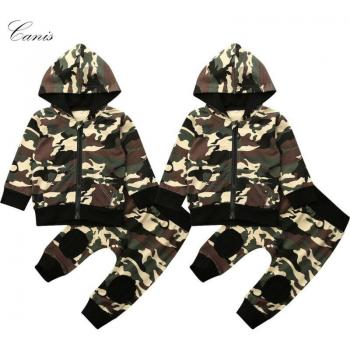 CANIS Infant Camo Print Hooded Sweater and Pants