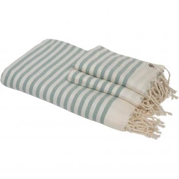 Fouta de bain vert d'eau avec serviettes Febronie