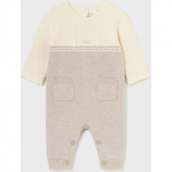 Tutina intera tricot cotone e lana beige 2616 neonato Mayoral