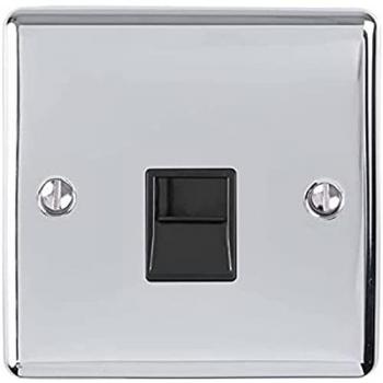 Polished Chrome Master Telephone Socket – 1 Gang, Enhanced Design