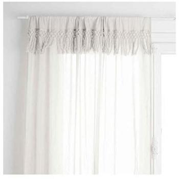 Voilage en macramé de coton ivoire 140x260 cm