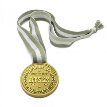 Médaille ATSEM en Résine 10.5cm Couleur Verte