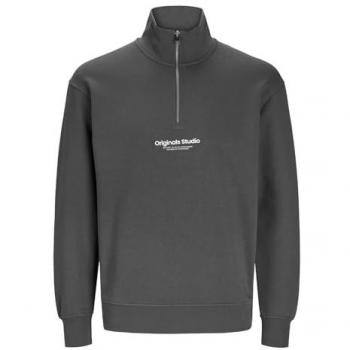 Sudadera Vesterbro de Jack & Jones – Cremallera 1/4, Color Gris