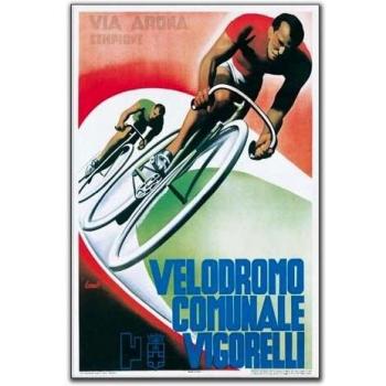 Panel decorativo de madera Boccasile, Velodromo Comunale, 76x50 cm