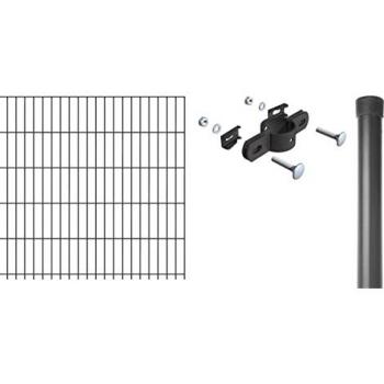 Alberts Einstabmattenzaun Komplettset anthrazit 2m x 75cm Typ 8/6/4