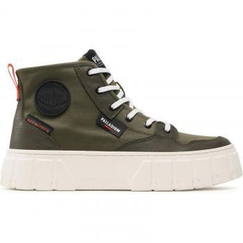 Bottines femme PALLADIUM Pallatower Hi Vert – Tige en cuir synthétique, semelle à gomme – Taille 40