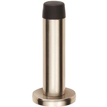 Rubber‑Tipped Satin Nickel Doorstop – 71 mm, Rose Pattern