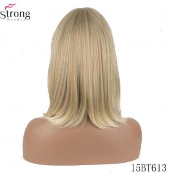 Peluca Natural StrongBeauty Negra Liso Medio