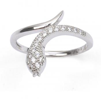 Anillo de Plata 'Serpiente' 17 mm con Rodio