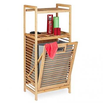 Scaffale bagno con cesto portabiancheria Relaxdays
