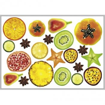 Sticker Mural Autocollant Cœurs de Fruits Exotiques 48 x 68 cm – Décor Murale pour Maison et Bureau