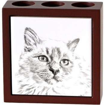Brown Birman Cat Pen Stand