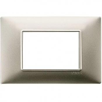 Plaque Vimar Plana 3 Modules Nickel Mat